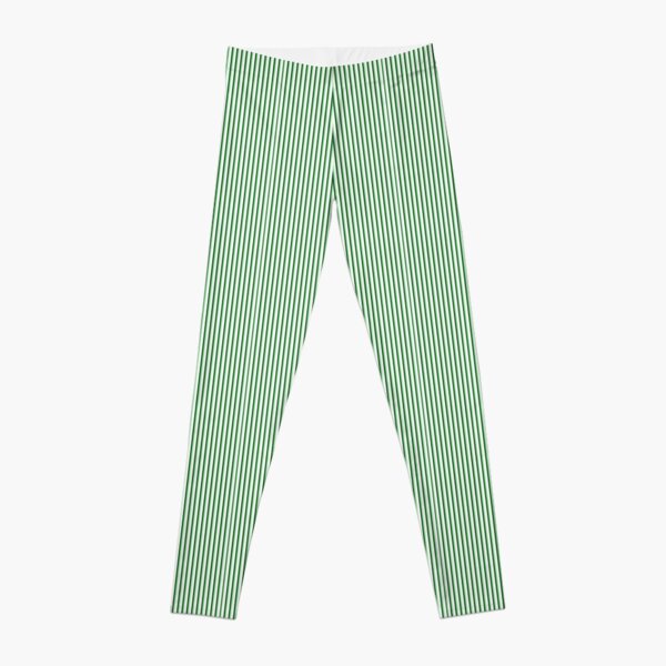 Bright Green and White Vertical Stripes Leggings for Sale by ColorPatterns