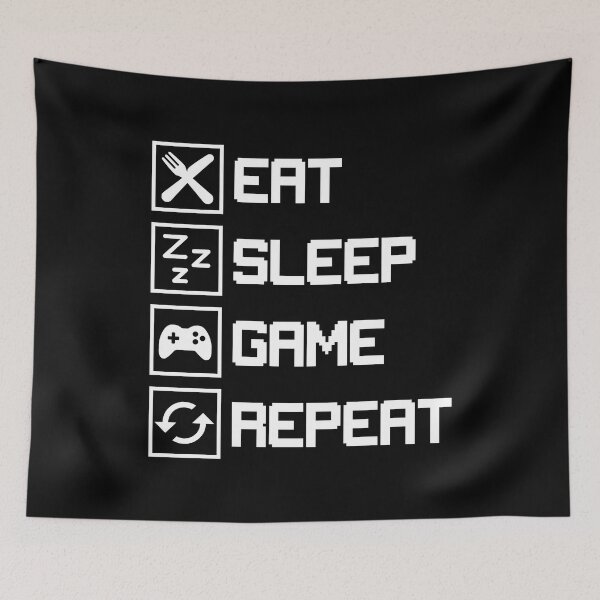 Item preview, Eat Sleep Game Repeat, Gaming Quote designed and sold by KD Merch.