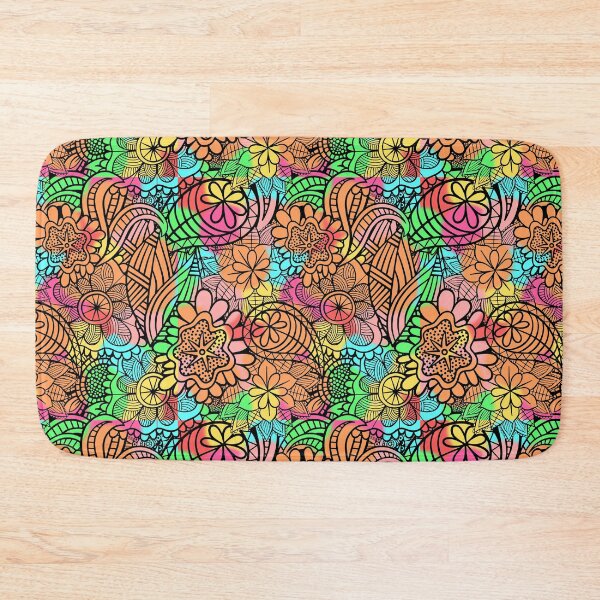Item preview, Multicolored Folk Art Doodle Vintage Floral Pattern  designed and sold by LarkDesigns.