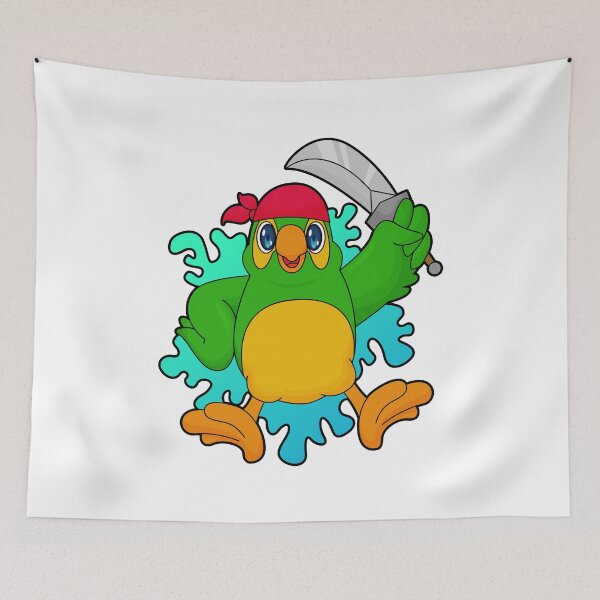 Item preview, Parrot as Pirate with Sword designed and sold by Snabdesign84.