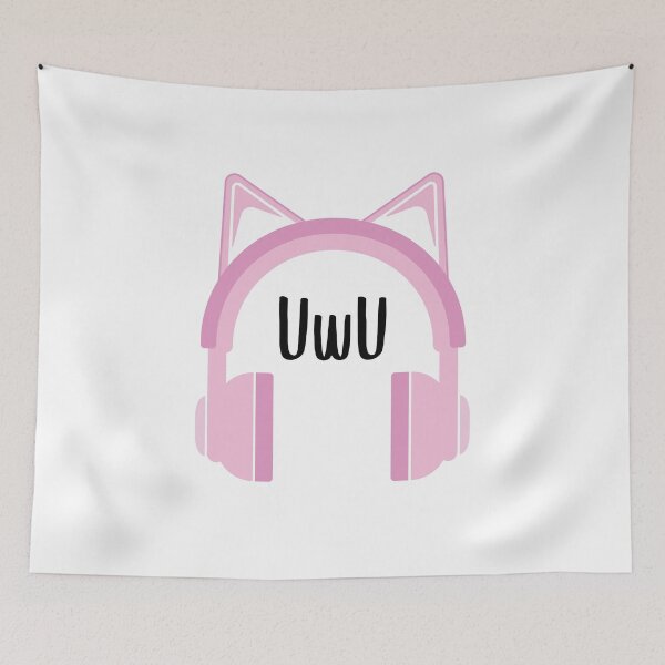 Item preview, UwU - Headphones Kawaii (Black) designed and sold by FilipeFerreira.