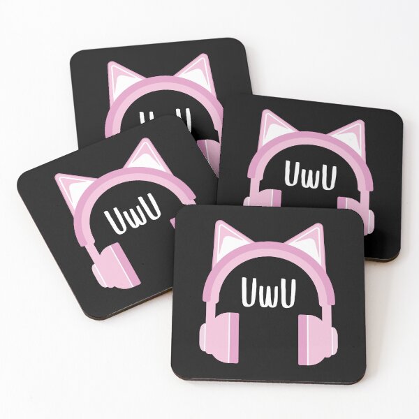 Item preview, UwU - Headphones Kawaii (White/Black BG) designed and sold by FilipeFerreira.