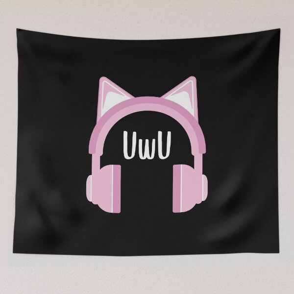 Item preview, UwU - Headphones Kawaii (White/Black BG) designed and sold by FilipeFerreira.