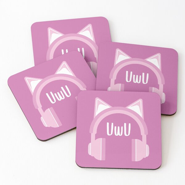 Item preview, UwU - Headphones Kawaii (Pink BG) designed and sold by FilipeFerreira.