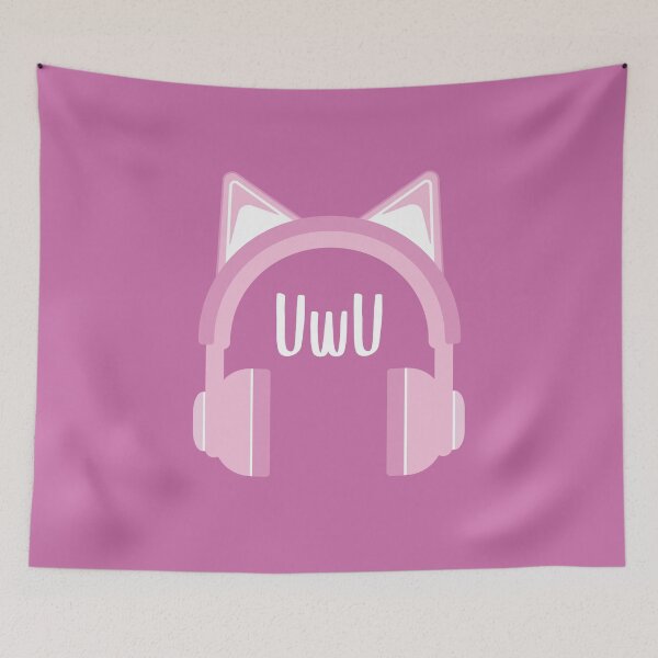 Item preview, UwU - Headphones Kawaii (Pink BG) designed and sold by FilipeFerreira.
