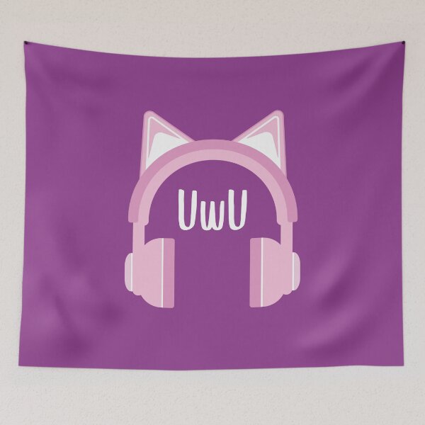 Item preview, UwU - Headphones Kawaii (Purple BG) designed and sold by FilipeFerreira.