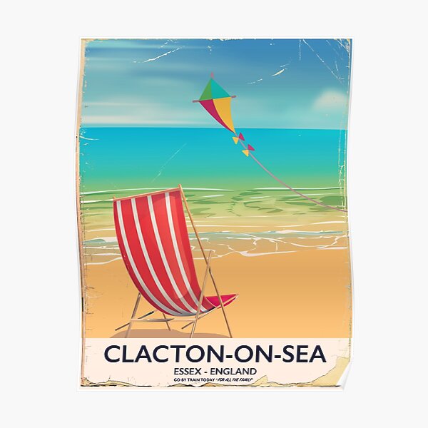 Clacton on sea  Vintage Travel  advertising poster reproduction.