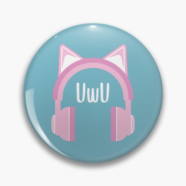 Item preview, UwU - Headphones Kawaii (Cute Blue BG) designed and sold by FilipeFerreira.