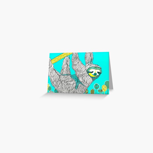Spring Sloth Greeting Card