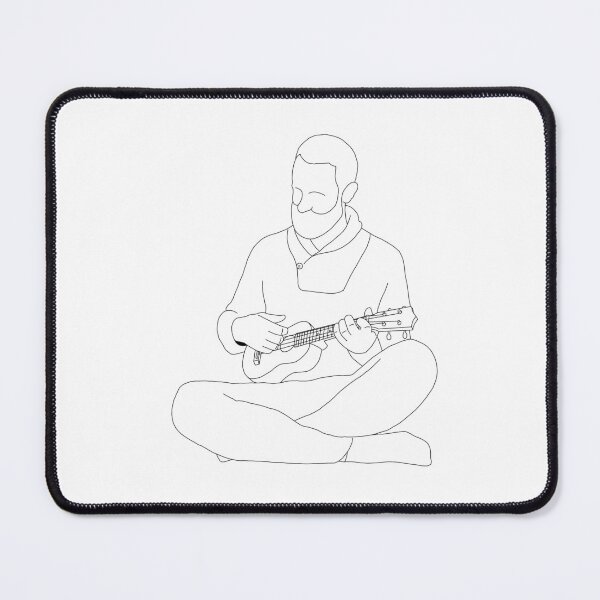 Item preview, Man Playing The Ukulele line art (black) designed and sold by limitLIS.