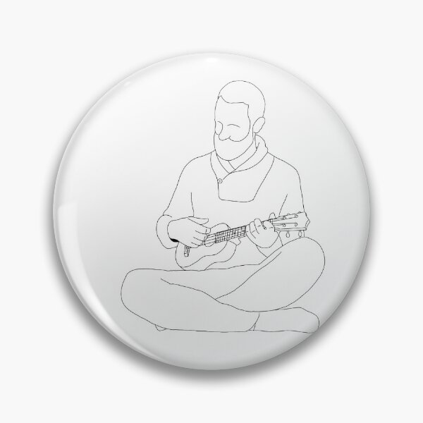Item preview, Man Playing The Ukulele line art (black) designed and sold by limitLIS.