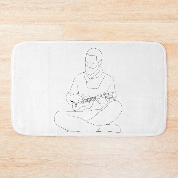 Item preview, Man Playing The Ukulele line art (black) designed and sold by limitLIS.