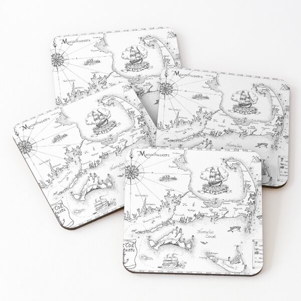 Item preview, Cape Cod Massachusetts Treasure Map, antique style designed and sold by Breten Bryden.