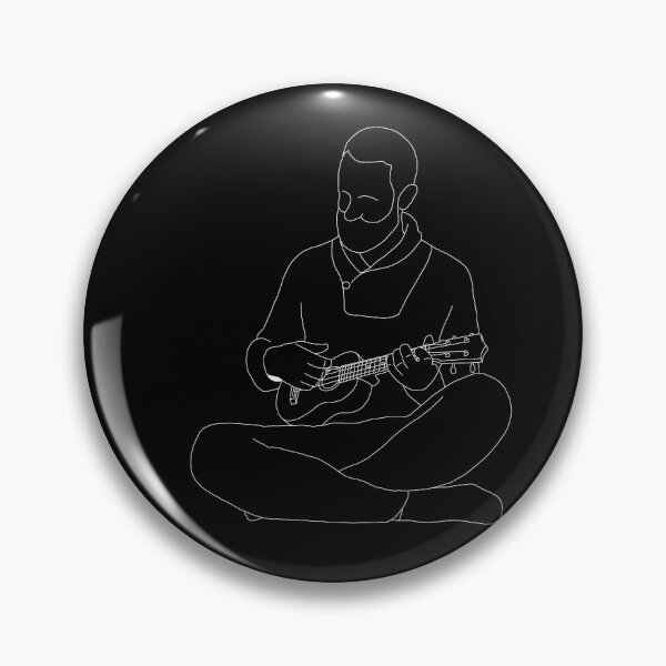 Item preview, Man Playing The Ukulele line art (white) designed and sold by limitLIS.