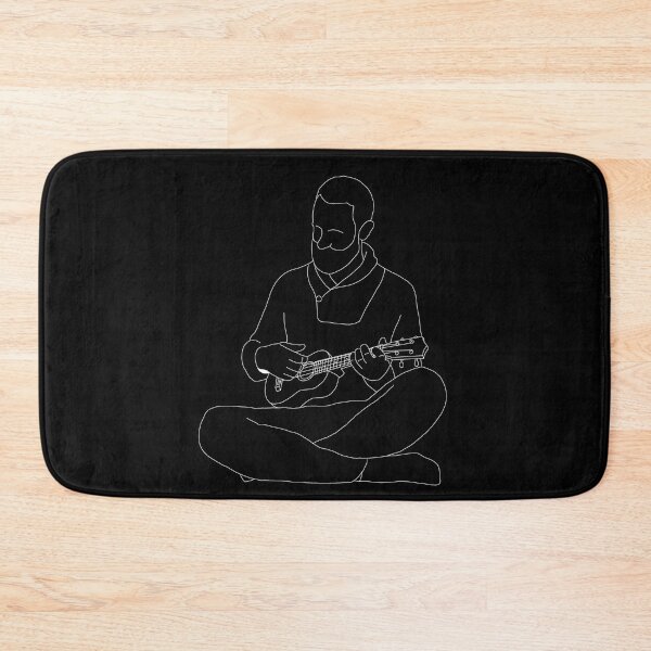 Item preview, Man Playing The Ukulele line art (white) designed and sold by limitLIS.