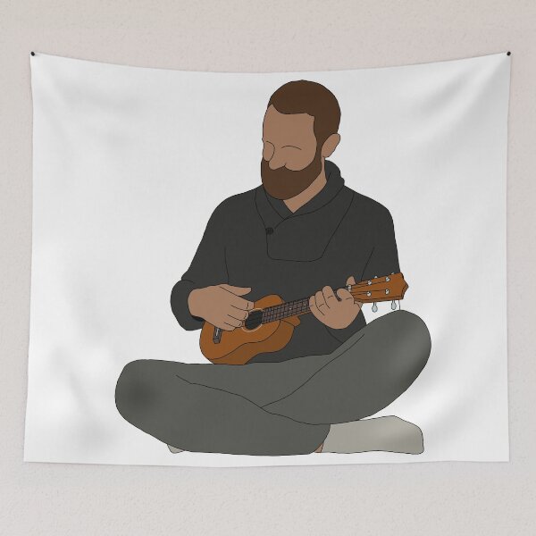 Item preview, Man Playing The Ukulele line art (colour) designed and sold by limitLIS.