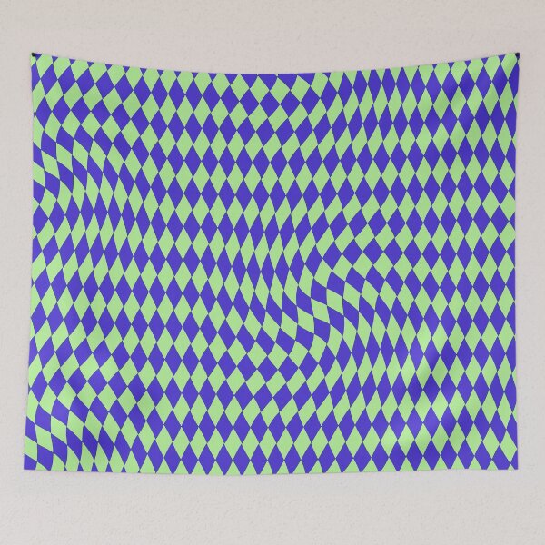 Item preview, Lime Green and Electric Blue Swirled Diamond Pattern designed and sold by rgbguy.