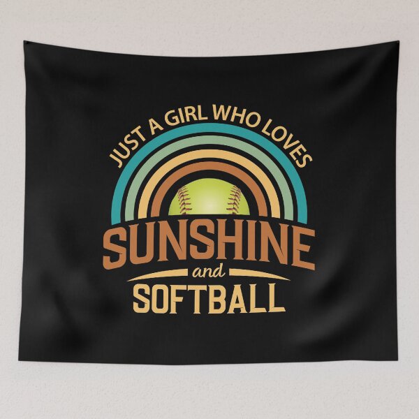 Item preview, Just A Girl Who Loves Sunshine and Softball Rainbow Fastpitch designed and sold by 99Fastpitch.