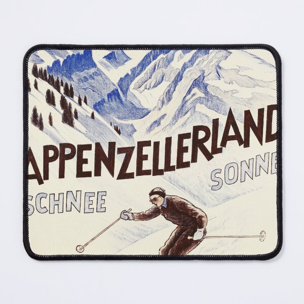 Item preview, APPENZELLERLAND Schnee Sonne Snow and Sun Switzerland Winter Sports Vintage Travel Poster designed and sold by retroposters.
