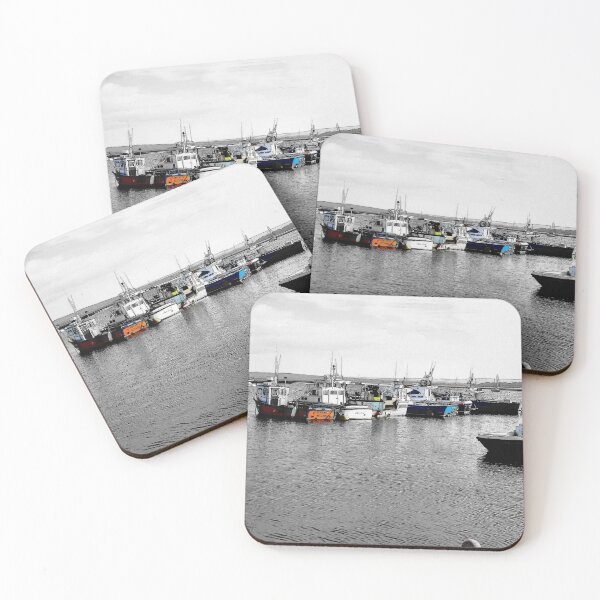 Item preview, Colour adjusted photograph of fishing boats at Keyhaven designed and sold by Clairemarris.