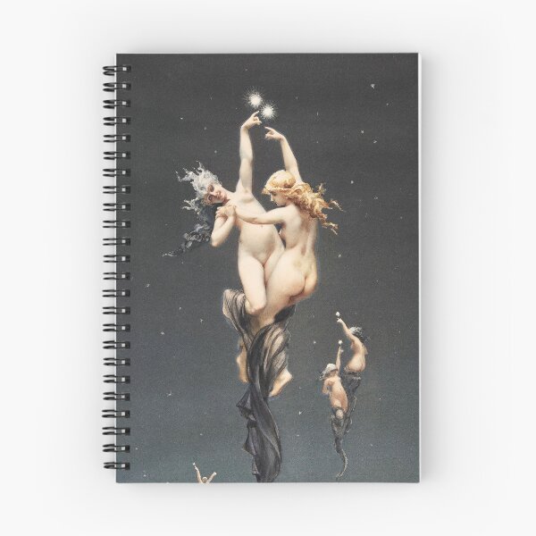 Item preview, Querubines Géminis bailando en el cielo nocturno gótico. Estrellas gemelas - Arte original de Falero Luis Ricardo designed and sold by superbling.