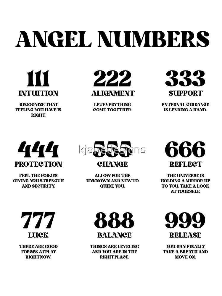 "Angel Numbers" Poster for Sale by kjanedesigns Redbubble