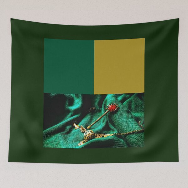 Item preview, gold jewelry in green background designed and sold by APURU.