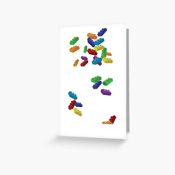 Falling Legos 2 Greeting Card