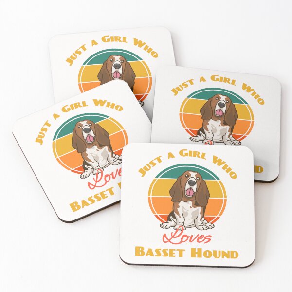 Item preview, Just A Girl Who Loves Basset Hound Dog puppy Lover Cute Sunser Retro designed and sold by Meteor77.
