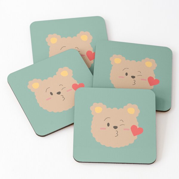 Item preview, Bear's Smiling Face Blowing a Kiss (bear face blowing a red heart) designed and sold by jebi-garden.