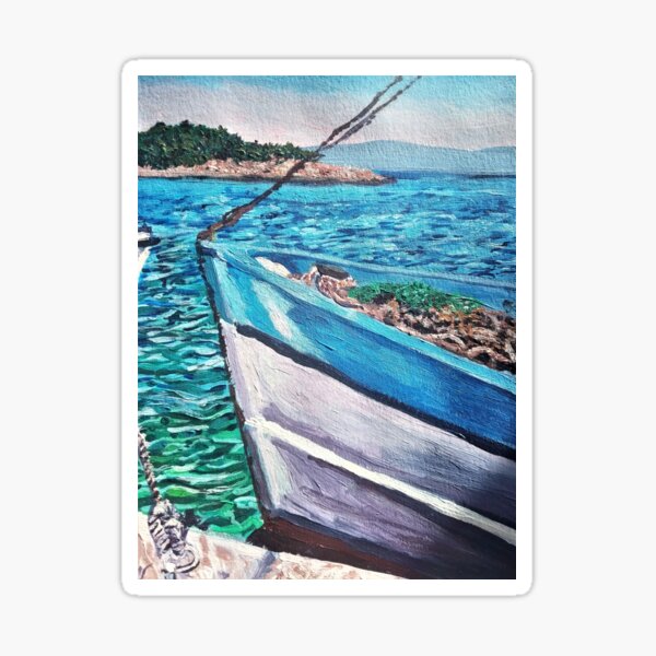 AN OLD FISHING BOAT IN MAKARSKA Sticker