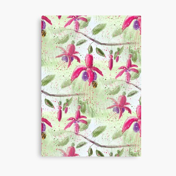 Whimsical Fuschia Floral Pattern Canvas Print