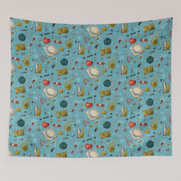 Item preview, Sewing is my Hobby Pop Art on Blue designed and sold by Simplulina.