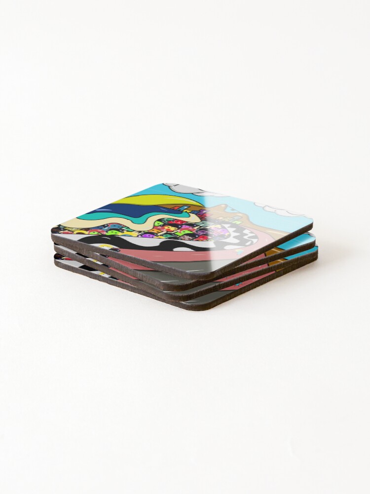 Thumbnail 4 of 5, Coasters (Set of 4), Copacabana by Rio-psychedelic designed and sold by psychedelic-Rio.