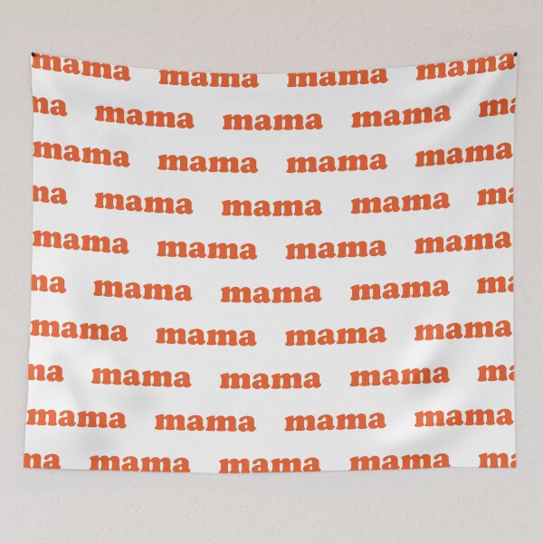 Artikelvorschau, Orange Mama Wortmuster entworfen und verkauft von patterniastudio.
