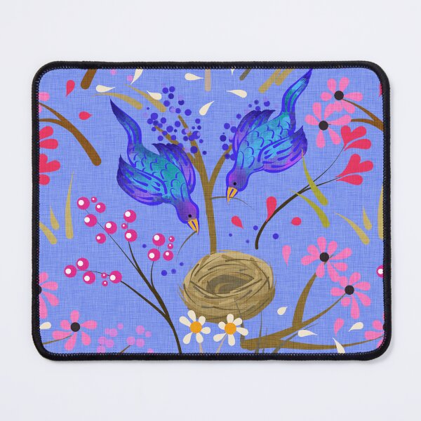 Item preview, Bluebirds Building A Nest Floral Pattern | Cherie's Art(c)2022 designed and sold by CheriesArt.