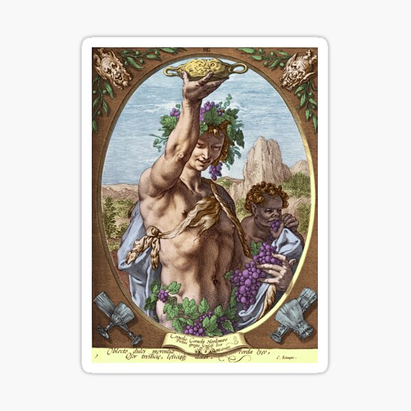 Item preview, Antique Etching Drawing of Dionysus, or Bacchus, God of Wine designed and sold by ScienceSource.