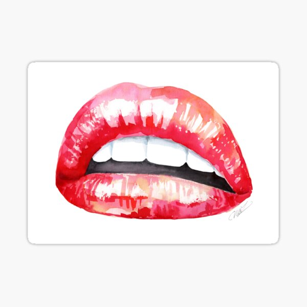 Lips of Urban Art: Graffiti Style Red Lipstick Drip Poster for