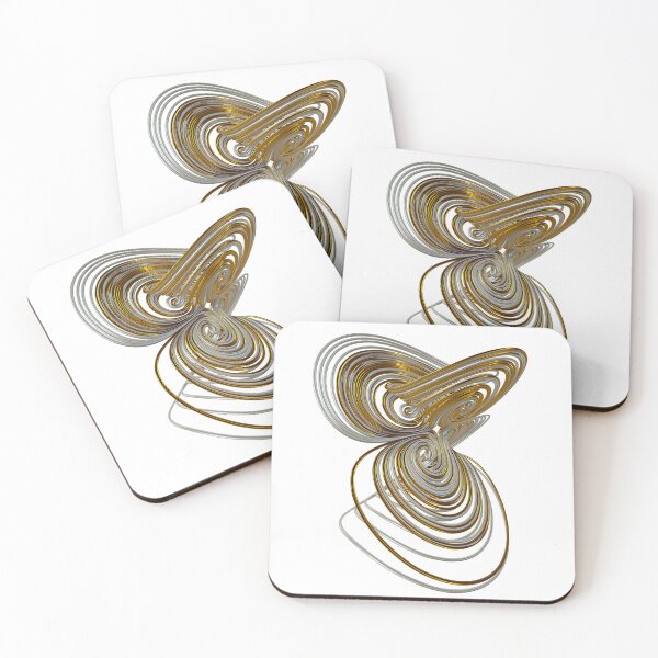 Item preview, 3D Four Wing Chaotic Attractor , [the butterfly effect],(Gold & Pearl) designed and sold by thinkeccel.