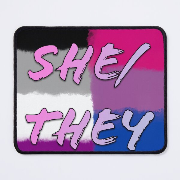 Item preview, She/They Asexual Biromantic Pronoun flag designed and sold by SaturnUmbreon.
