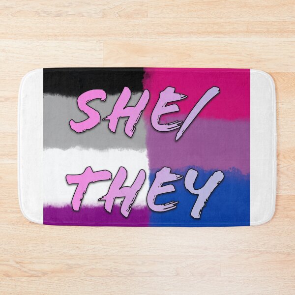 Item preview, She/They Asexual Biromantic Pronoun flag designed and sold by SaturnUmbreon.