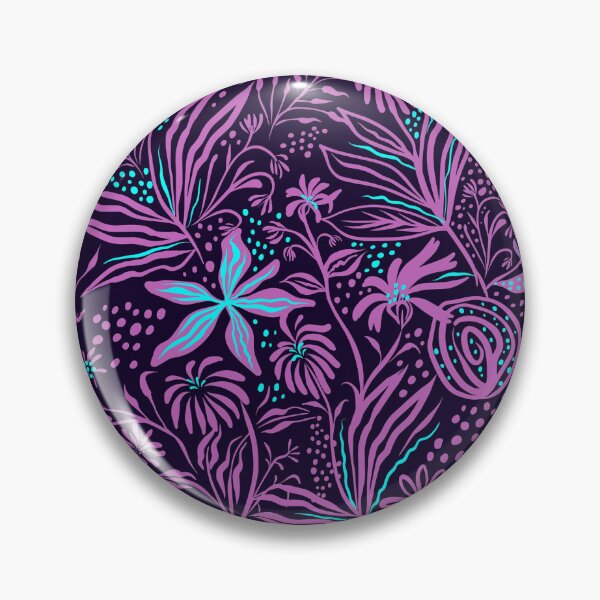 Aperçu de l'œuvre Travail graphique fleurs violettes sur fond noir sur fond noir, SummerTime créée et vendue par DesignNIO.