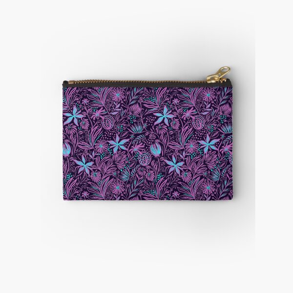 Item preview, Graphic work purple flowers on black background on black background, SummerTime designed and sold by DesignNIO.