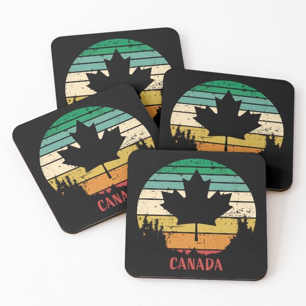 Aperçu de l'œuvre Canada rétro coucher de soleil style vintage en détresse Canadian Pride Design créée et vendue par hobrath.