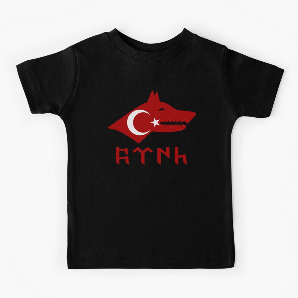 "Turkey flag Tengri Wolf" Kids TShirt for Sale by emeksedesign Redbubble