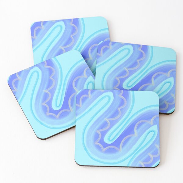 Item preview, Wavy Aqua Blue Squiggly Line Pattern, made by EndlessEmporium designed and sold by EndlessEmporium.