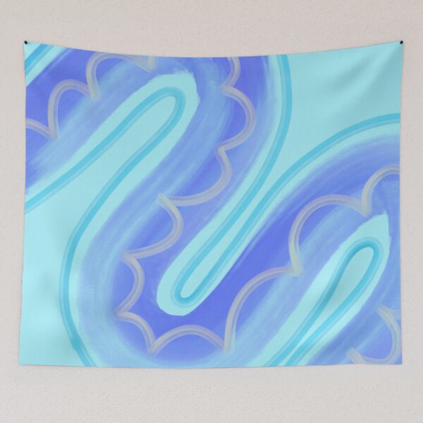 Item preview, Wavy Aqua Blue Squiggly Line Pattern, made by EndlessEmporium designed and sold by EndlessEmporium.