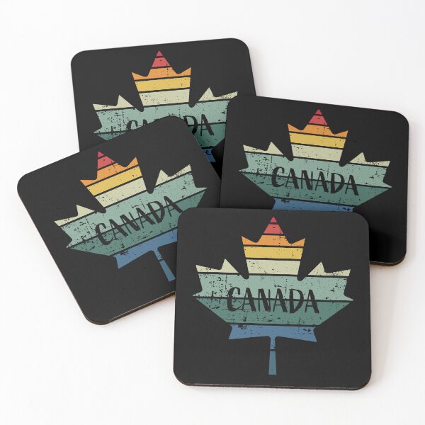 Aperçu de l'œuvre Canada rétro coucher de soleil style vintage en détresse Canadian Pride Design créée et vendue par hobrath.