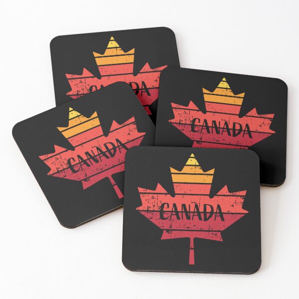 Aperçu de l'œuvre Canada rétro coucher de soleil style vintage en détresse Canadian Pride Design créée et vendue par hobrath.