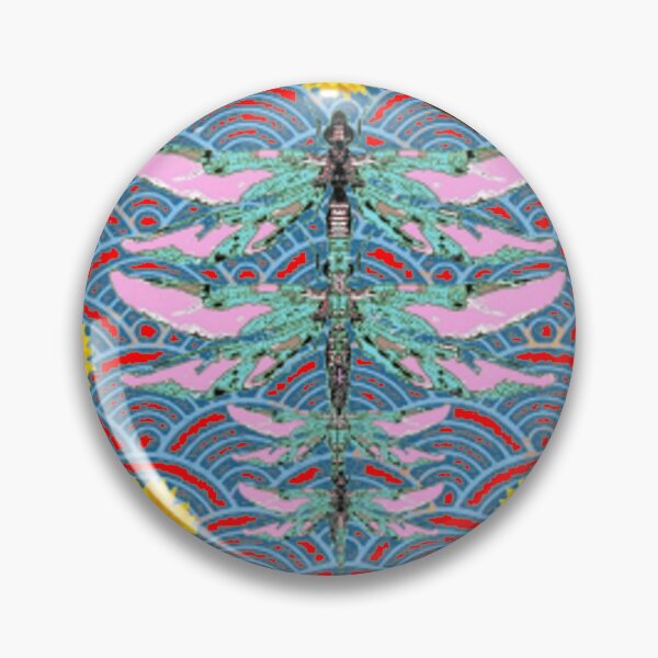 Item preview, DRAGONFLIES YELLOW SUNFLOWERS PATTERNS  RED  ART  designed and sold by sharlesart.